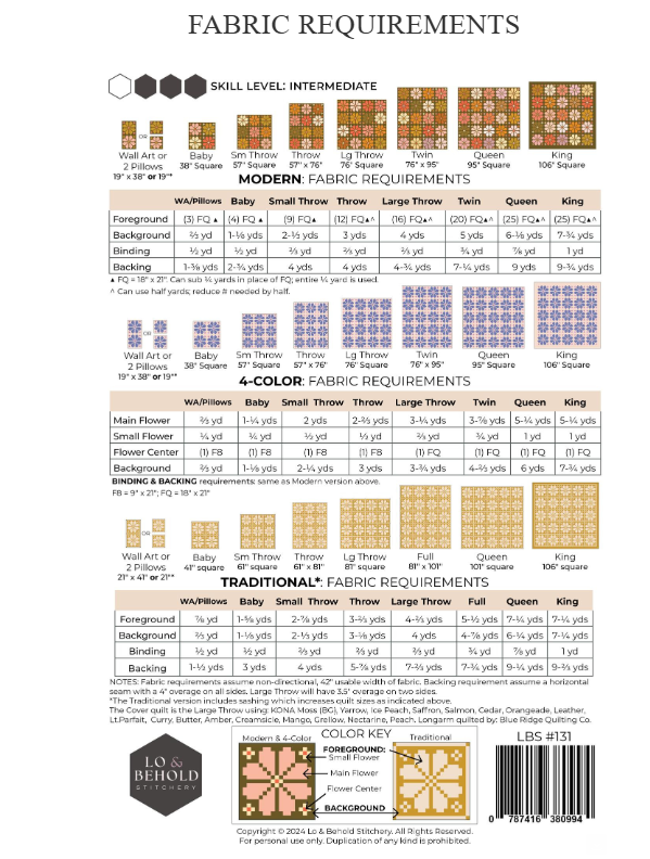 Knitted Blooms Quilt Kit - Modern Cover Version