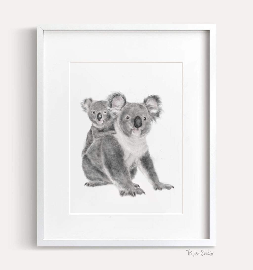 Tableau représentant un bébé koala et sa maman