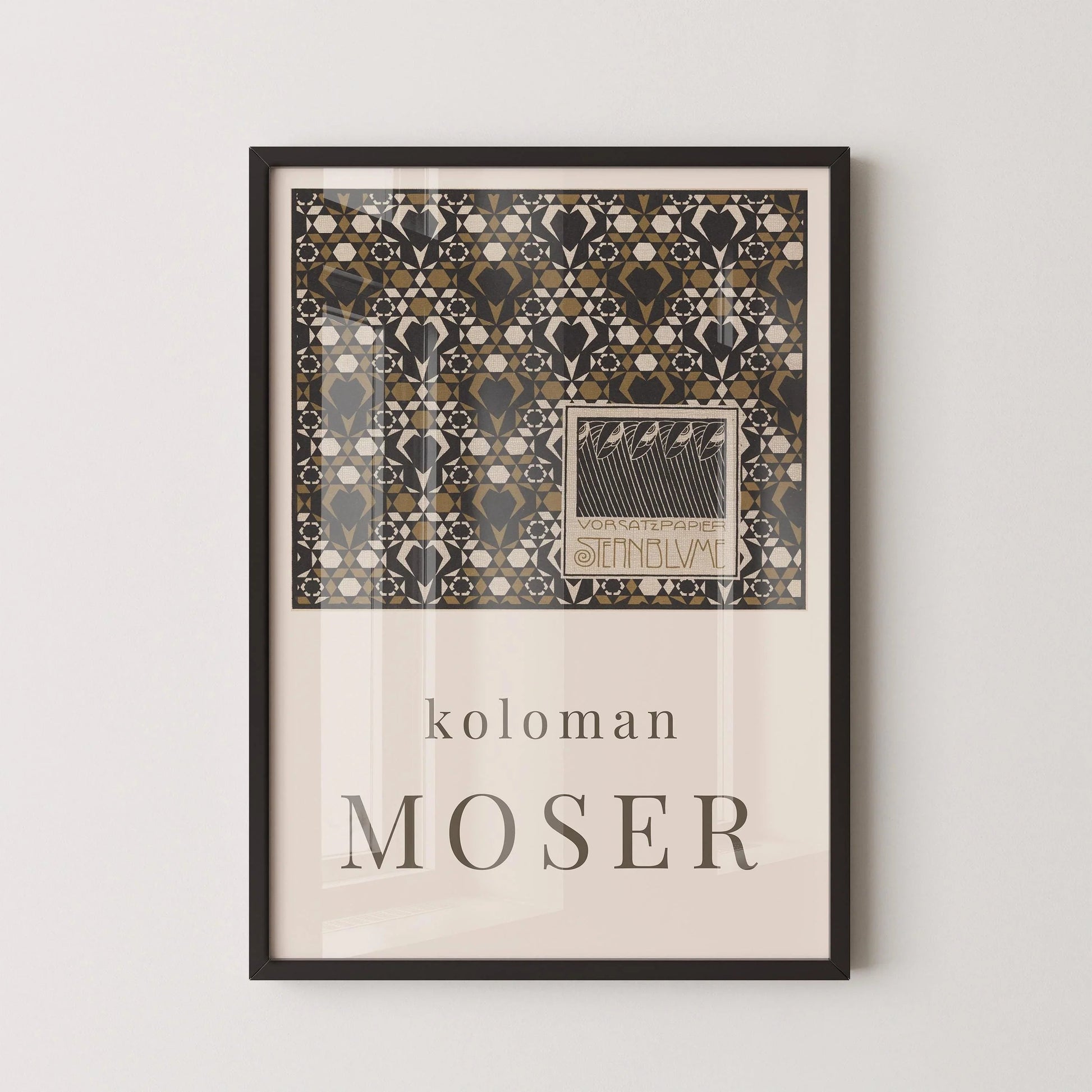 Koloman Moser - Papier de garde Starflower | Affiche d'exposition vintage célèbre (disponible encadrée à la main ou non encadrée)