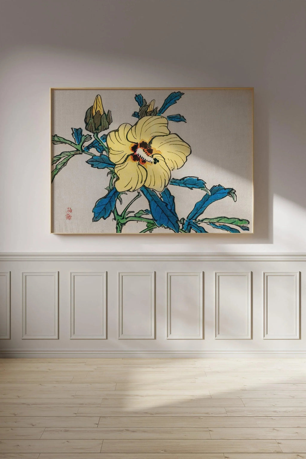 Kono Bairei Hibiscus Print : art mural floral japonais vintage