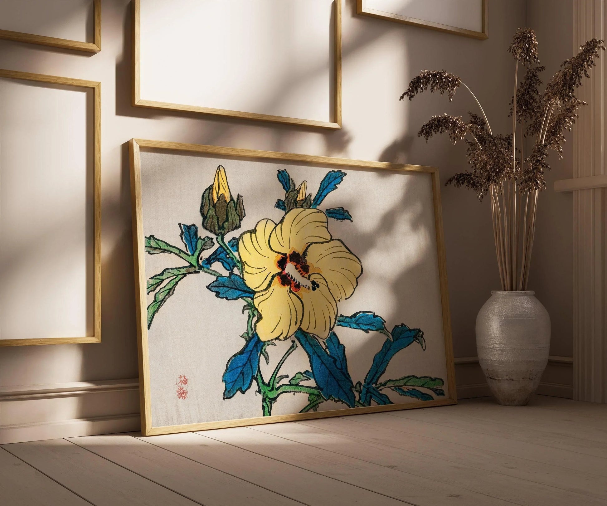 Kono Bairei Hibiscus Print : art mural floral japonais vintage
