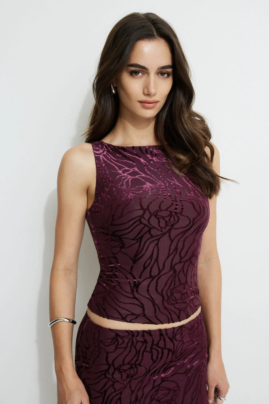 Nola Boat Neck Burnout Tank Top