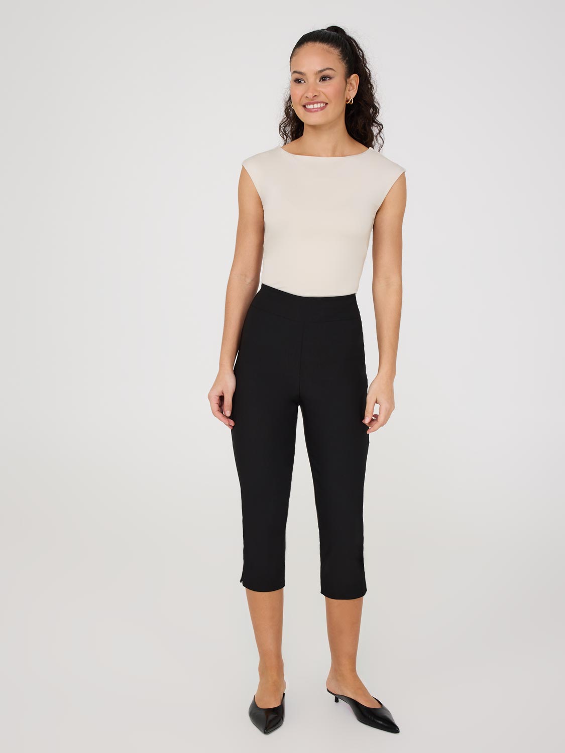 Pantalon Capri avec ourlet fendu