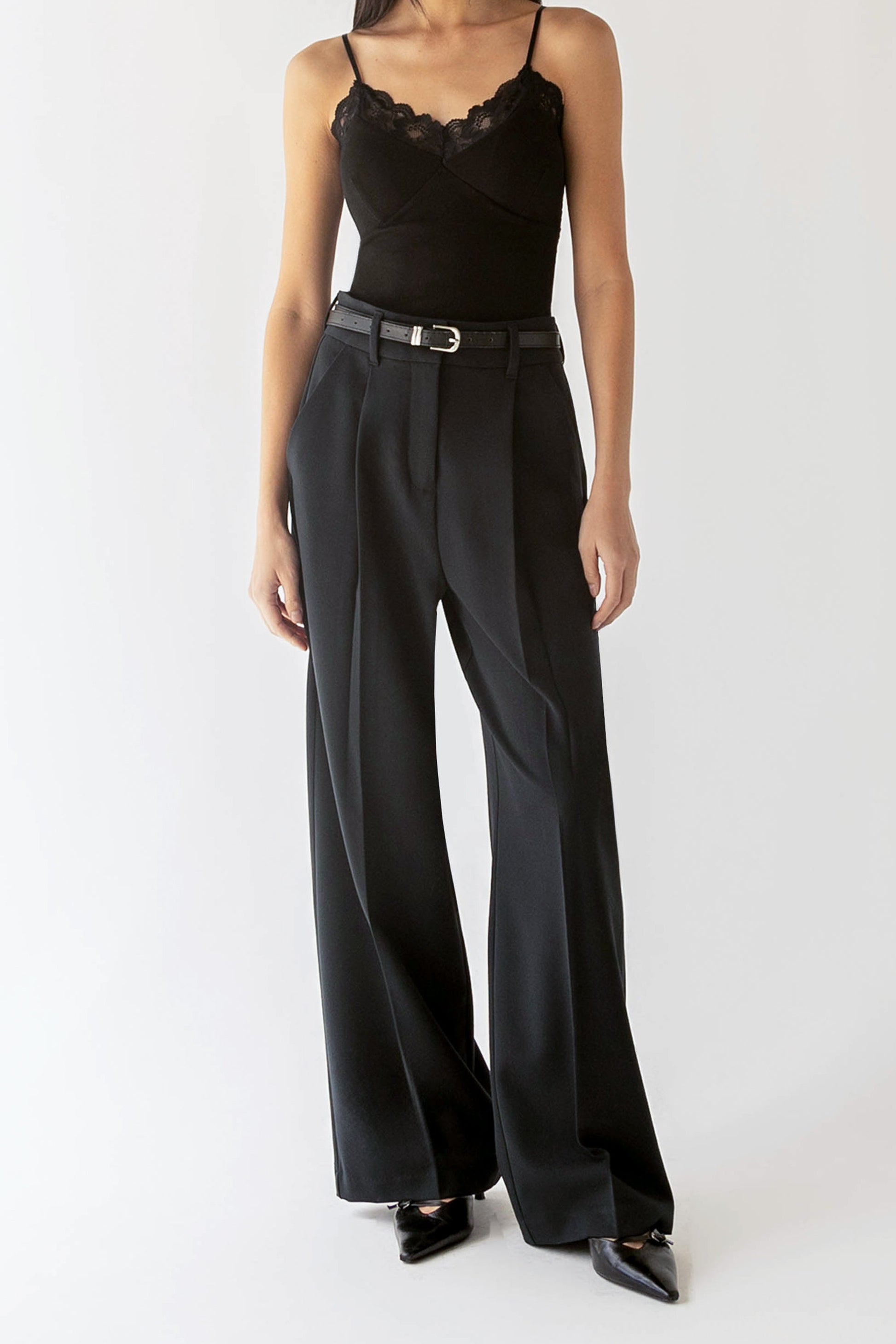 PANTALON À JAMBES LARGES