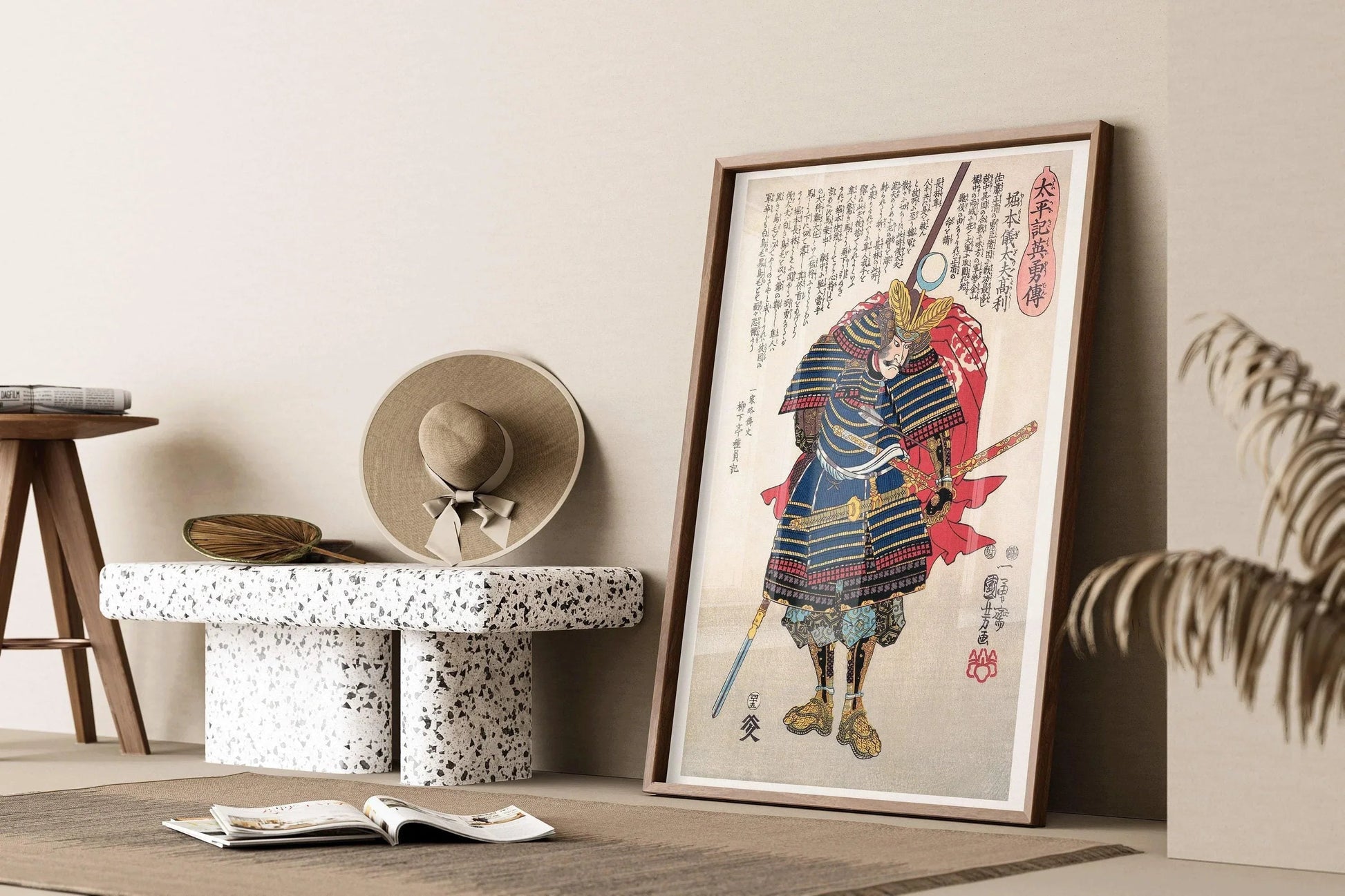Kuniyoshi Samurai Portrait: Vintage Japanese Woodblock Art Giclee Print