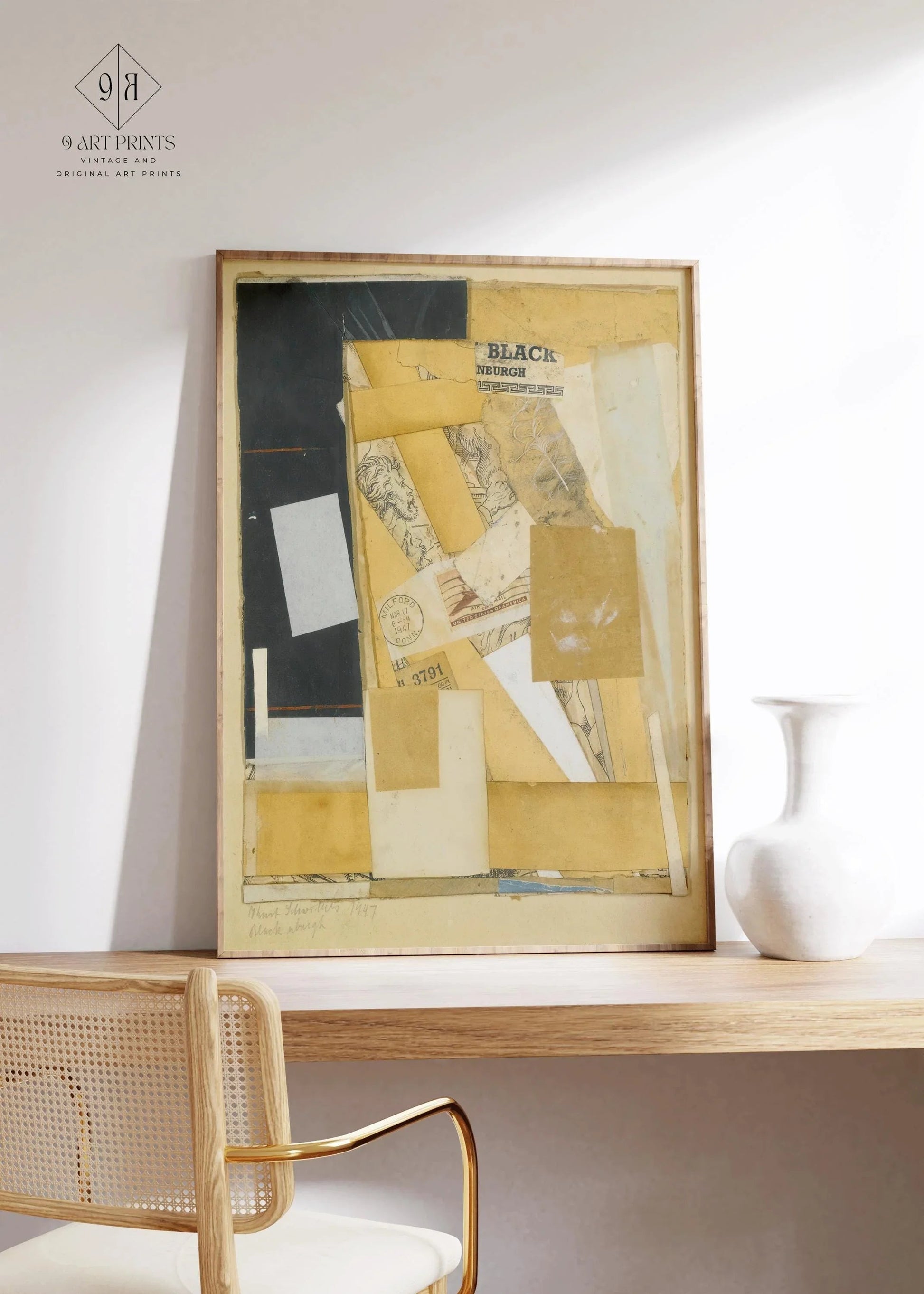 Kurt Schwitters Black NBurgh Giclee Print : Art de collage dadaïste