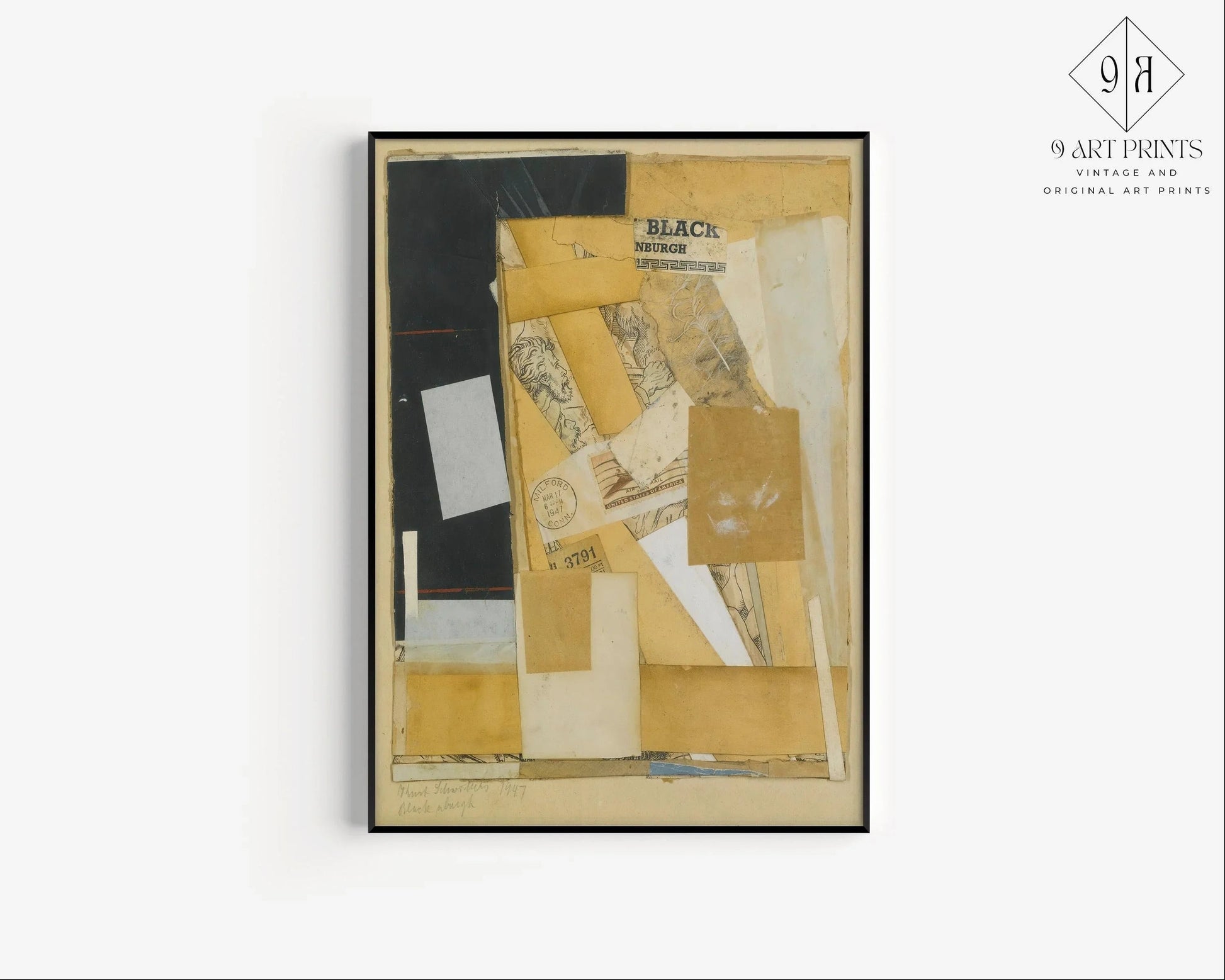 Kurt Schwitters Black NBurgh Giclee Print : Art de collage dadaïste