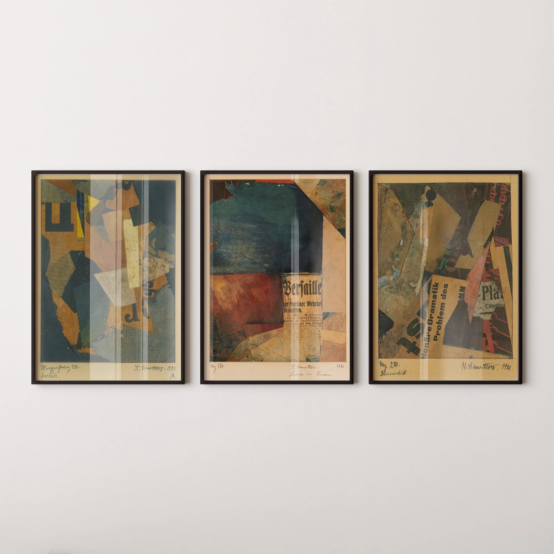 Kurt Schwitters Collage Art Print Set : Style Bauhaus Dadaïsme