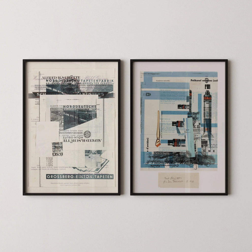 Affiches de Kurt Schwitters : tirages d'art dadaïstes du Bauhaus