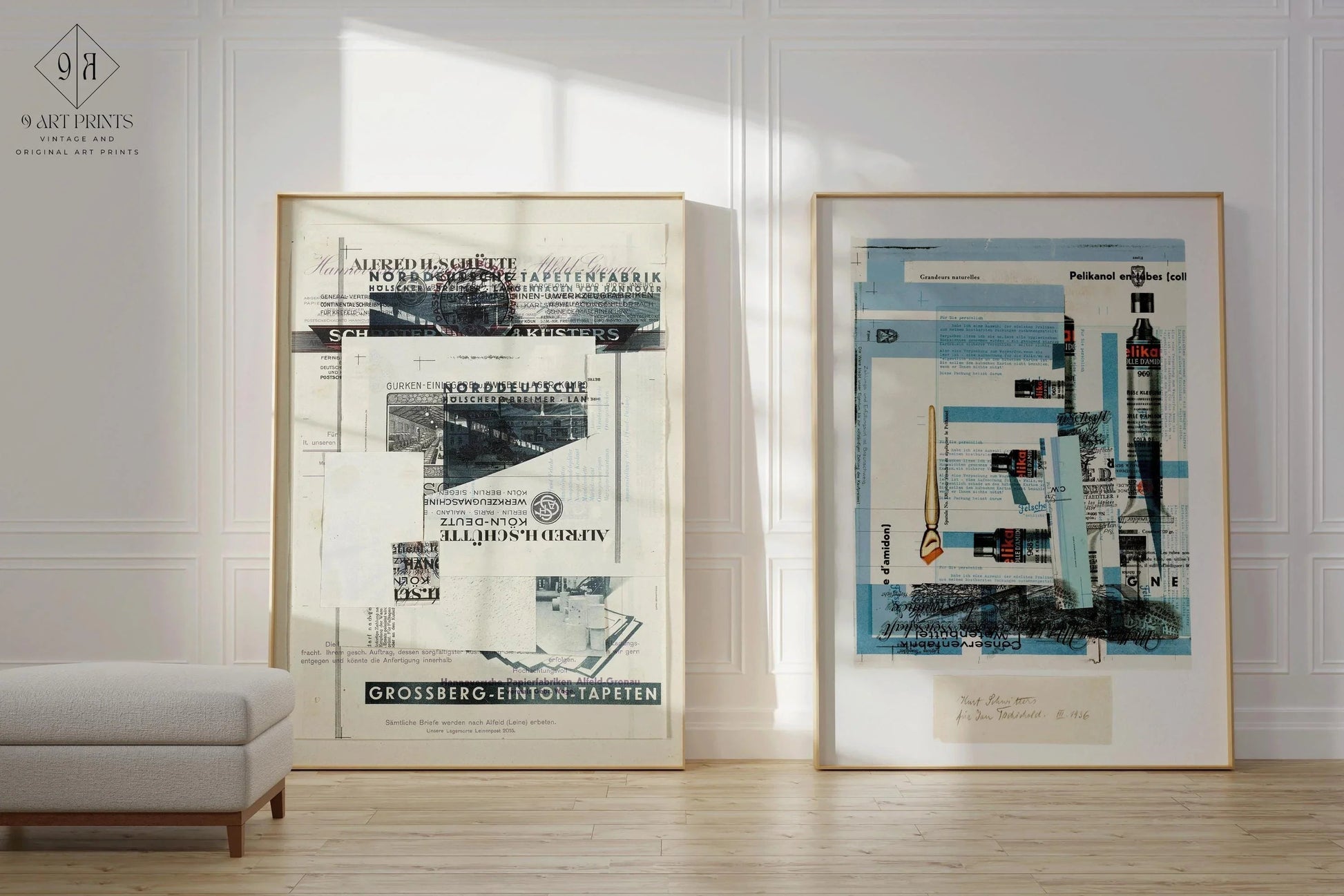 Affiches de Kurt Schwitters : tirages d'art dadaïstes du Bauhaus