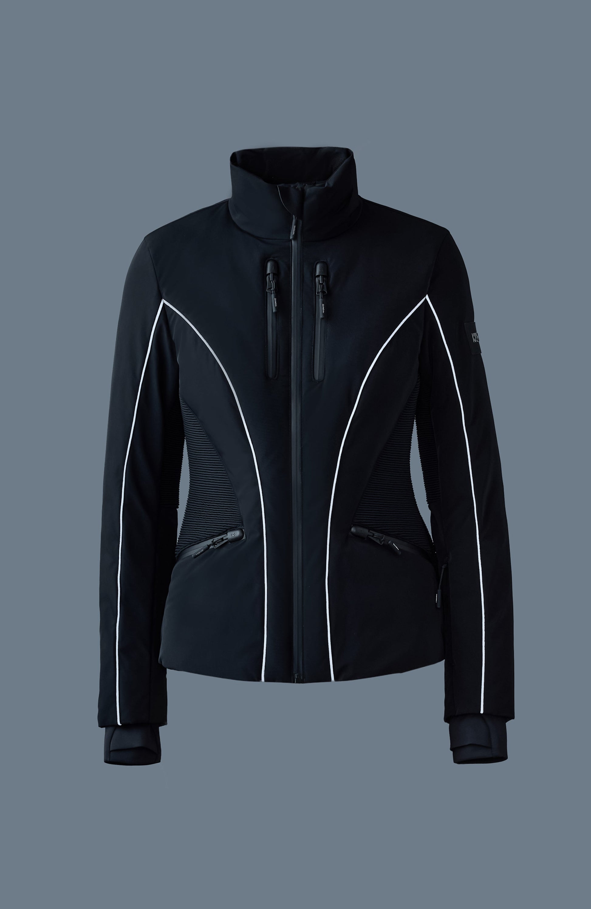 Veste de ski technique détaillée à smocks SANDRA