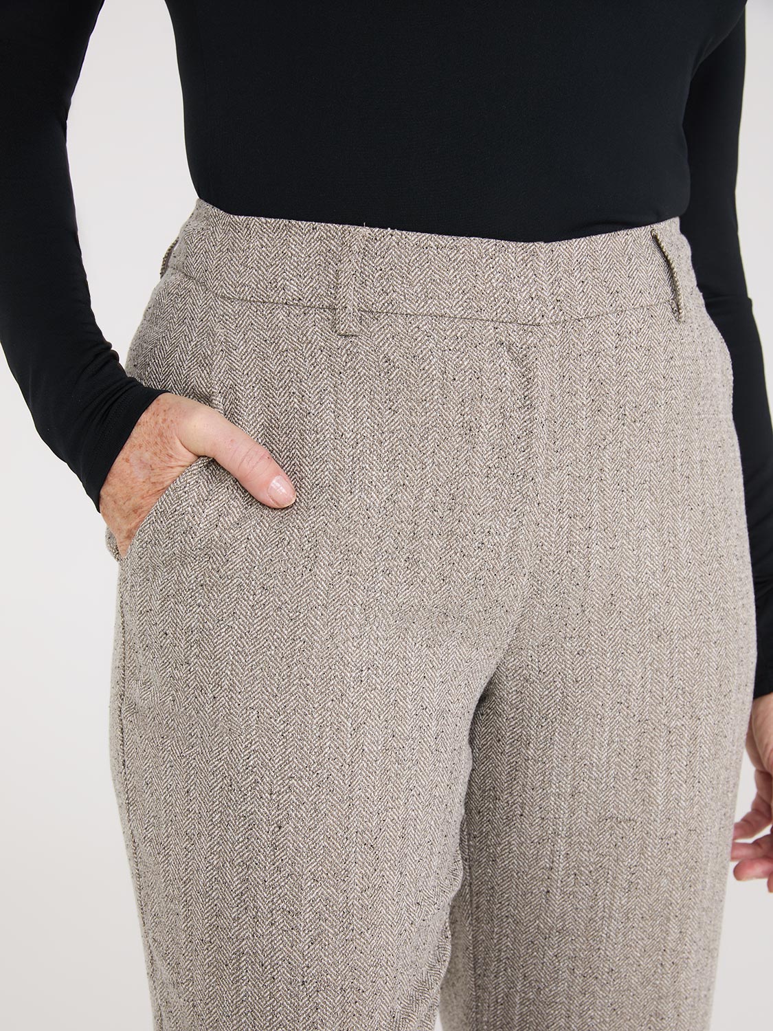 Pantalon droit à chevrons