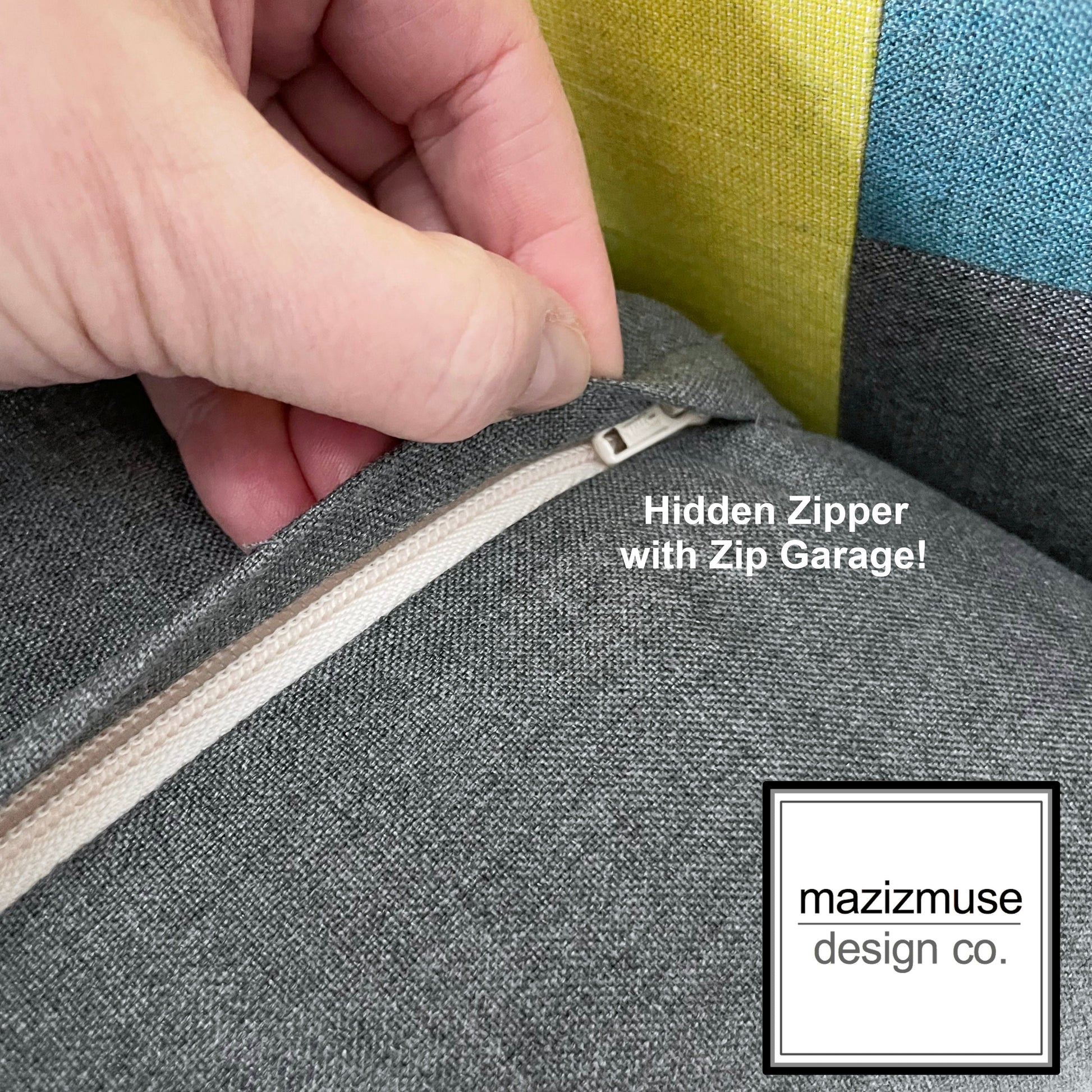 PAIR of Colorful Sunbrella® Outdoor Pillow Covers, Lagoon & Citrus Cushions