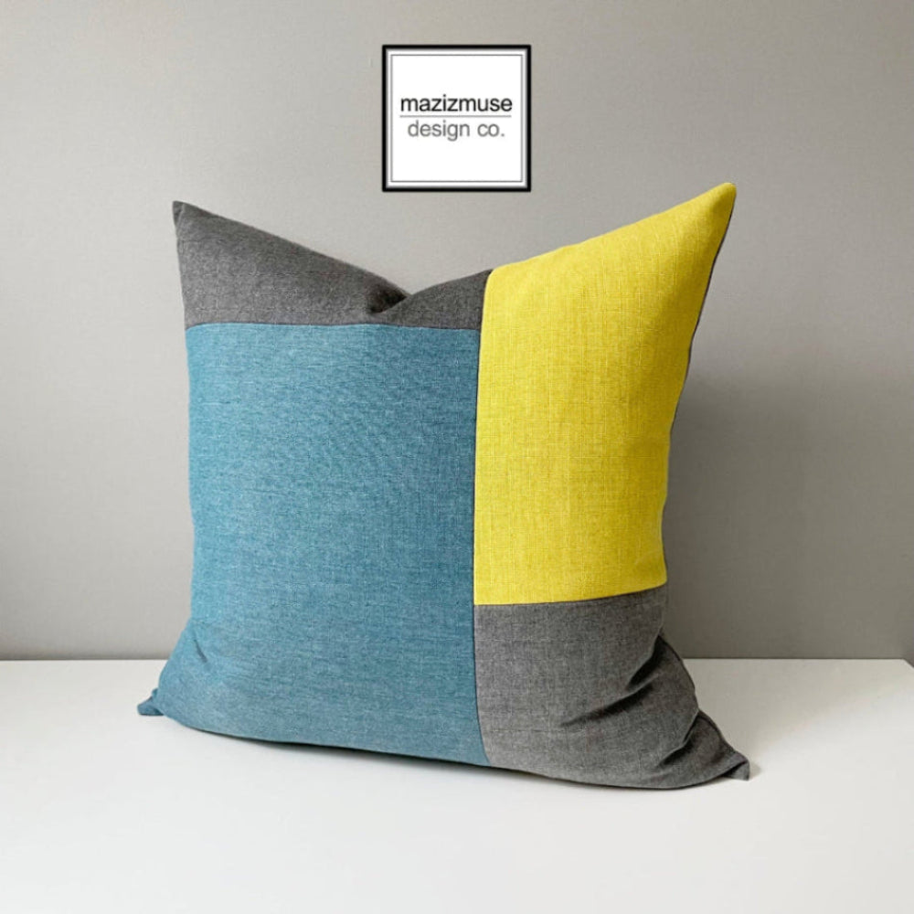 Paire de housses de coussin d'extérieur colorées Sunbrella®, coussins lagon et agrumes