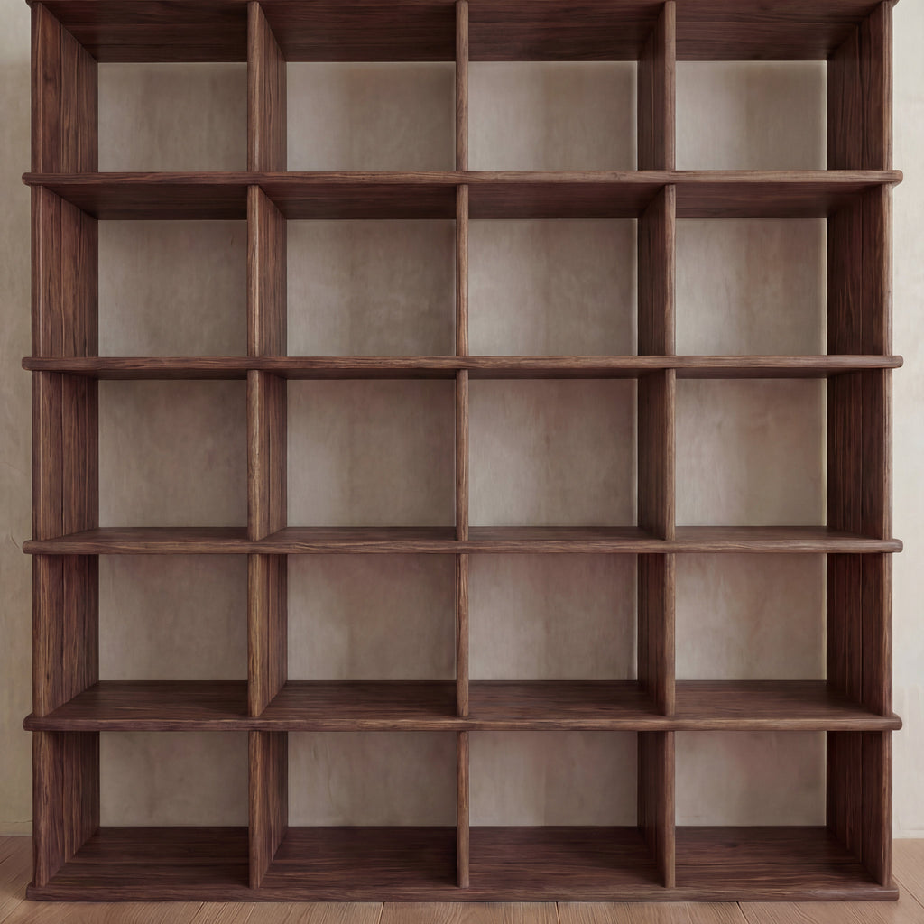 Étagère cubique en noyer
