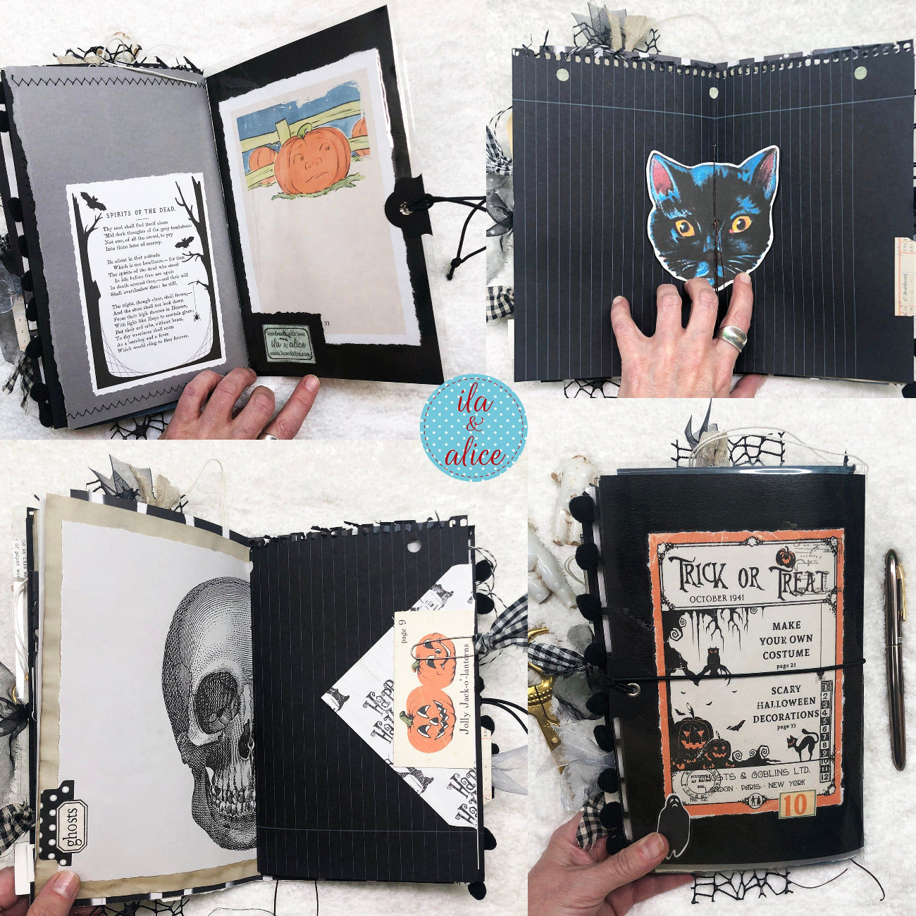 Spooky Retro Witch Orange & Black Halloween Journal