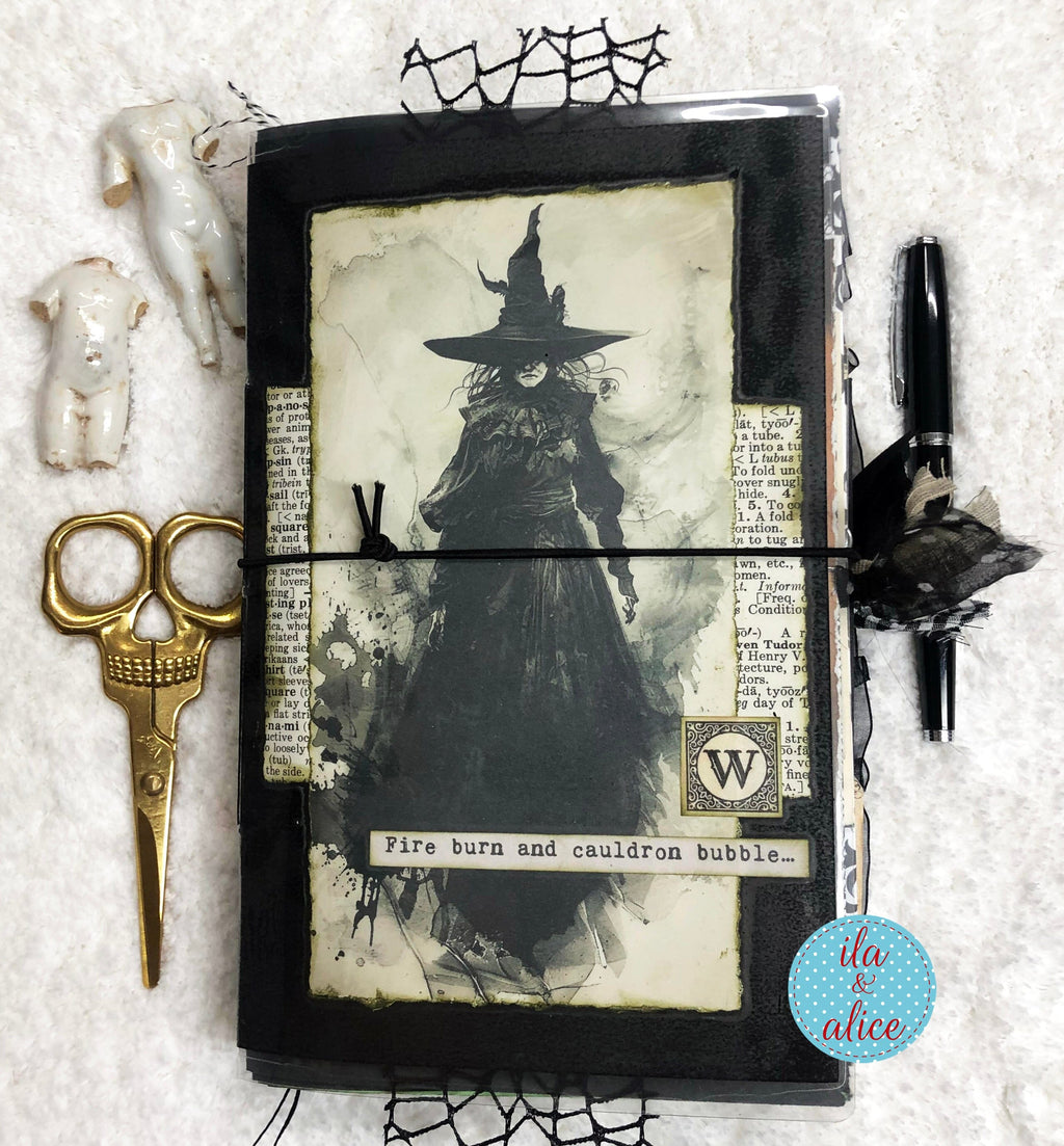 Dark Witch Halloween Junk Journal Filled with Witch Ephemera #4