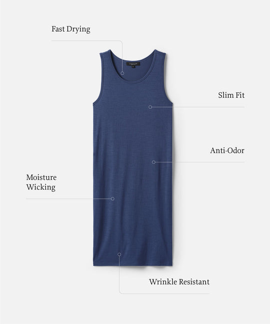 Robe de voyage mini en laine mérinos pour femme