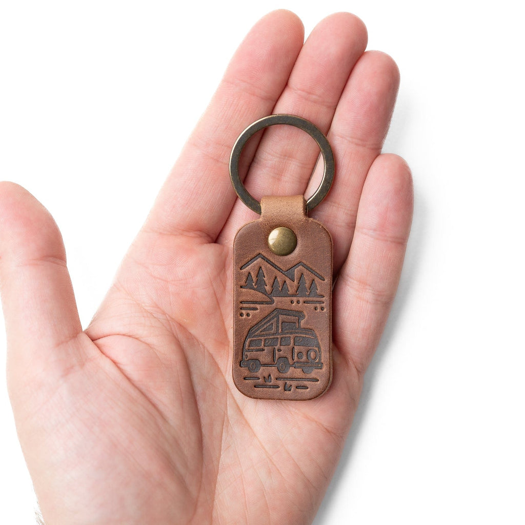 Leather Keyfob - Camper Van