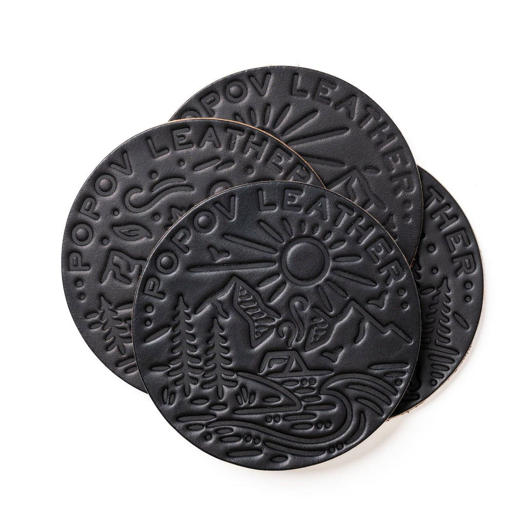 Leather Coasters 4 Pack - 4 Seasons