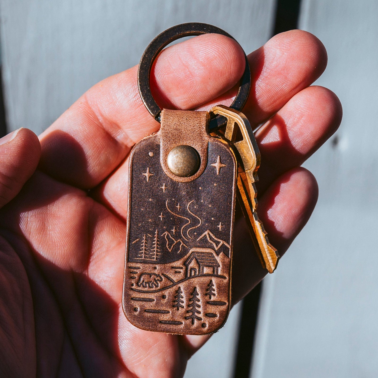 Leather Keyfob - Northern Lights