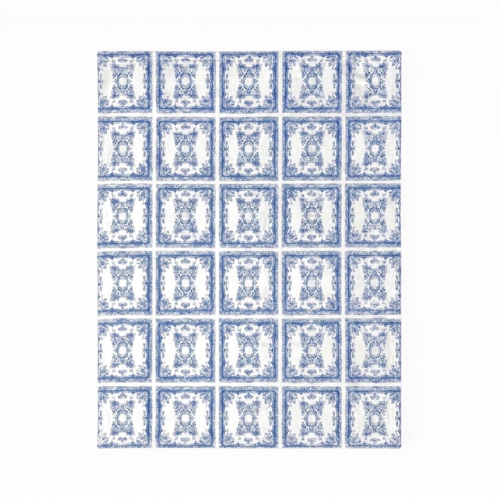Lemon Tree Stone Washed Cotton Reversible Throw Blanket - Blue