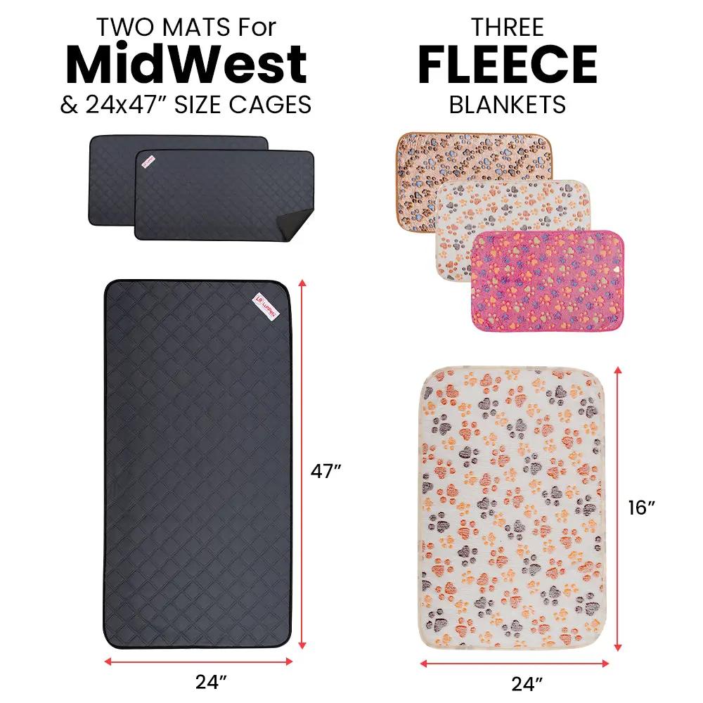 5-Piece Fleece Bedding Set – Perfect for Guinea Pigs, Rabbits,  Dogs & Cats- Value Pack LUFTPETS