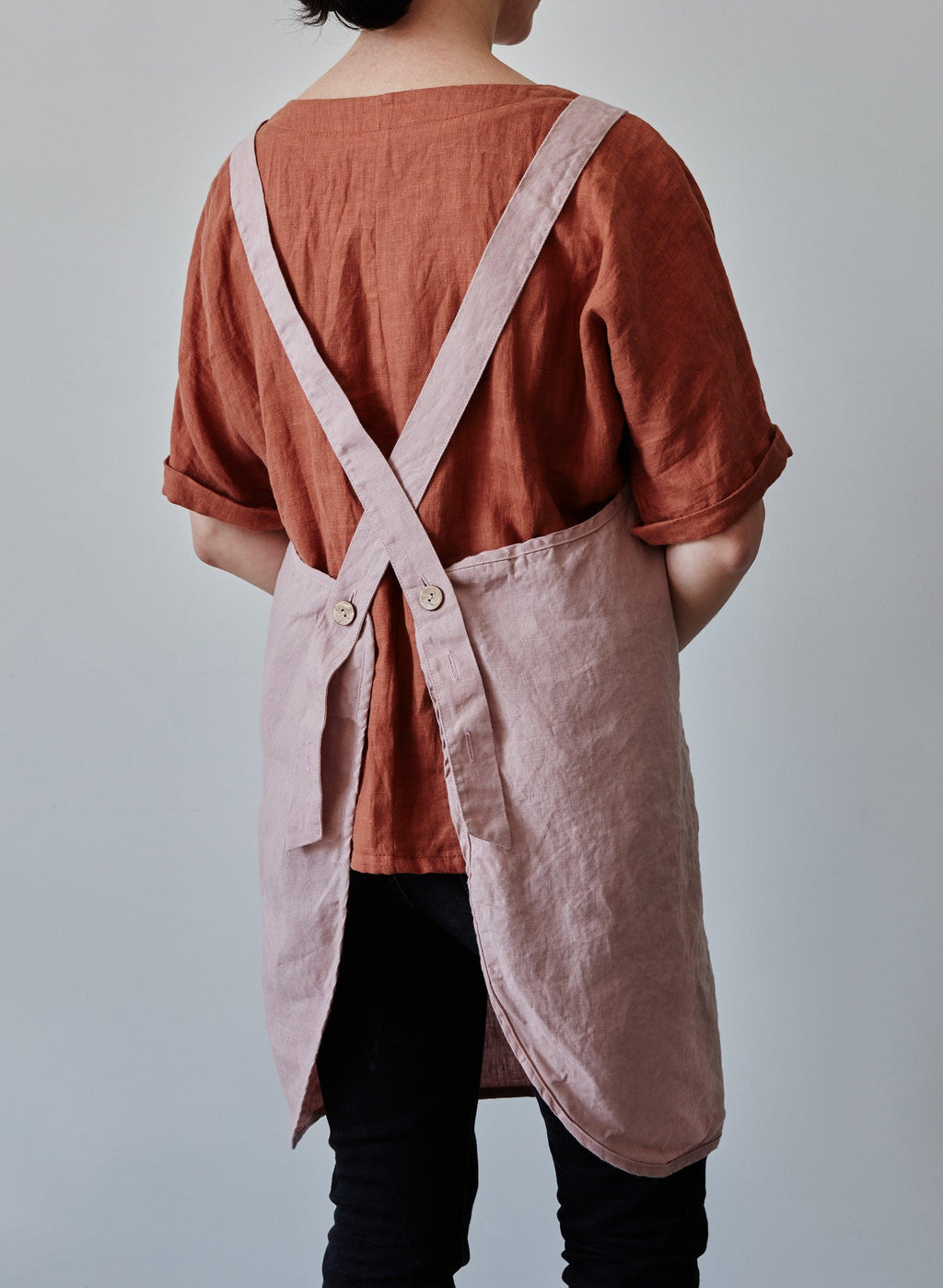 Linen Apron - Dusty pink