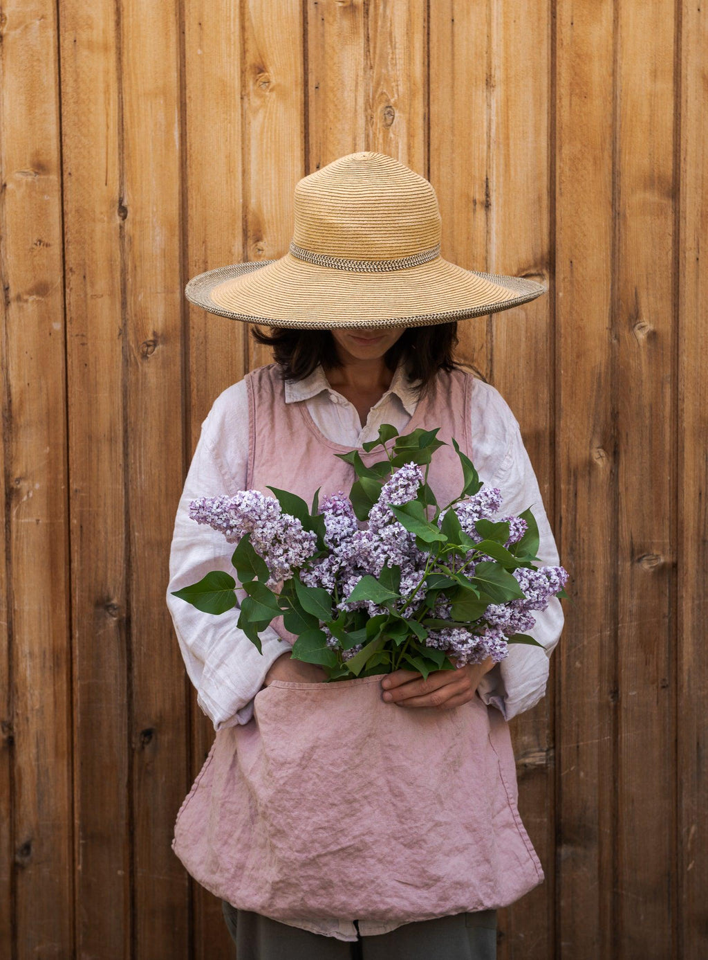 Linen Gardener Apron - Dusty-pink