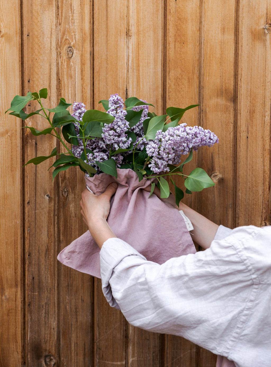 Linen Gardener Apron - Dusty-pink
