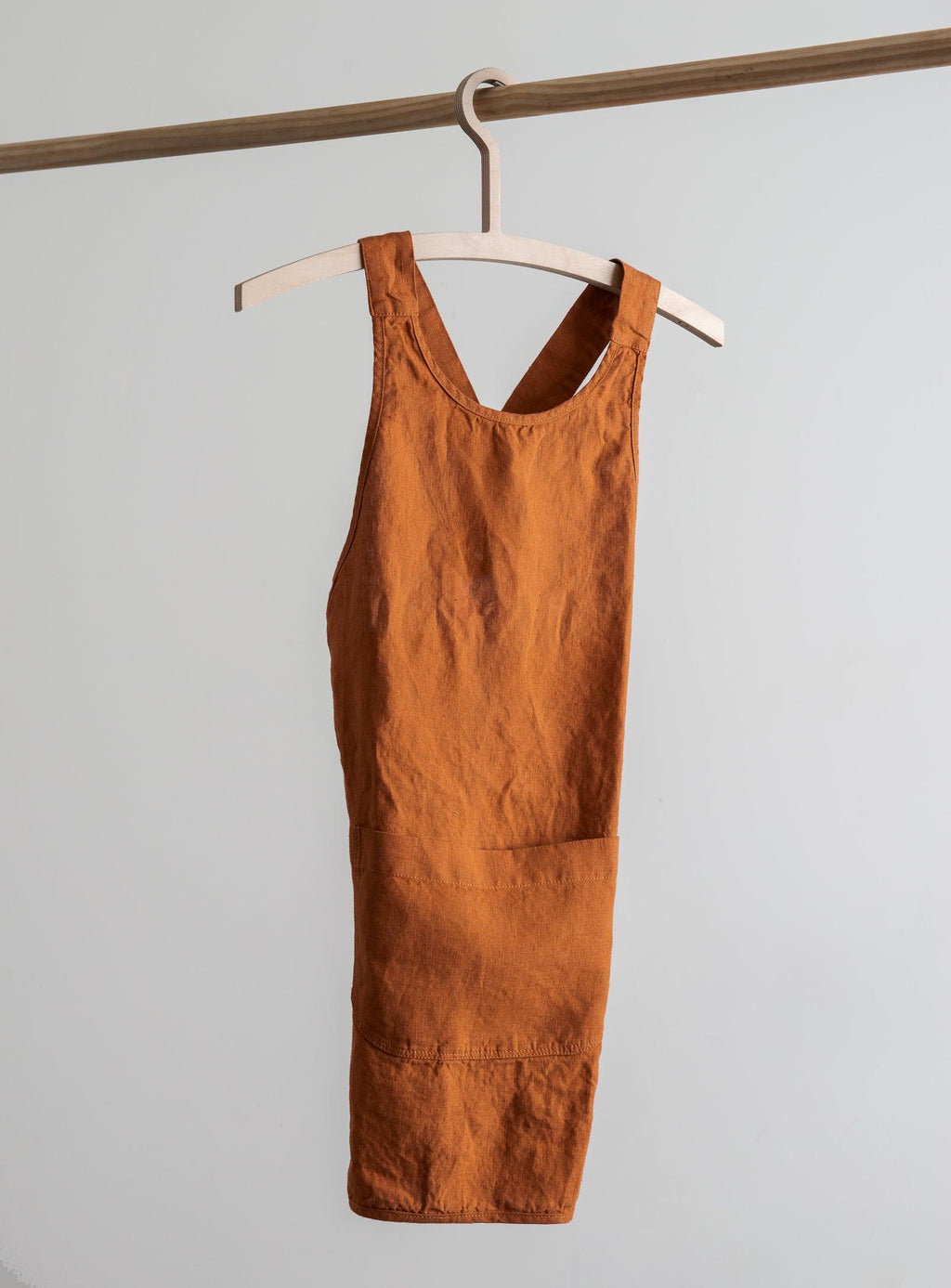 Linen Kids Apron - Burnt Orange
