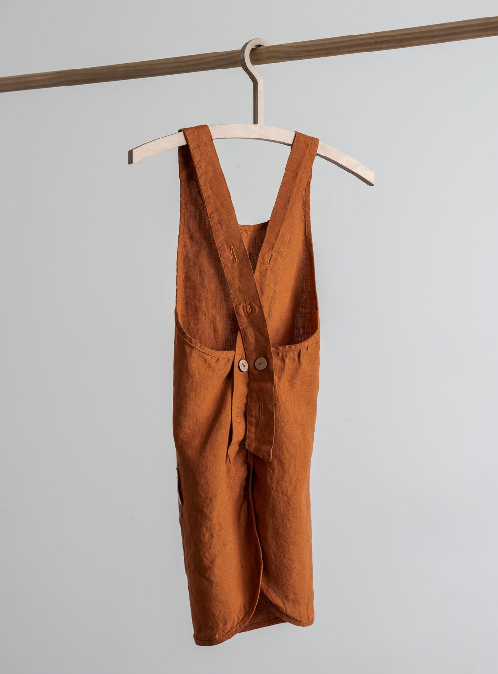 Linen Kids Apron - Burnt Orange