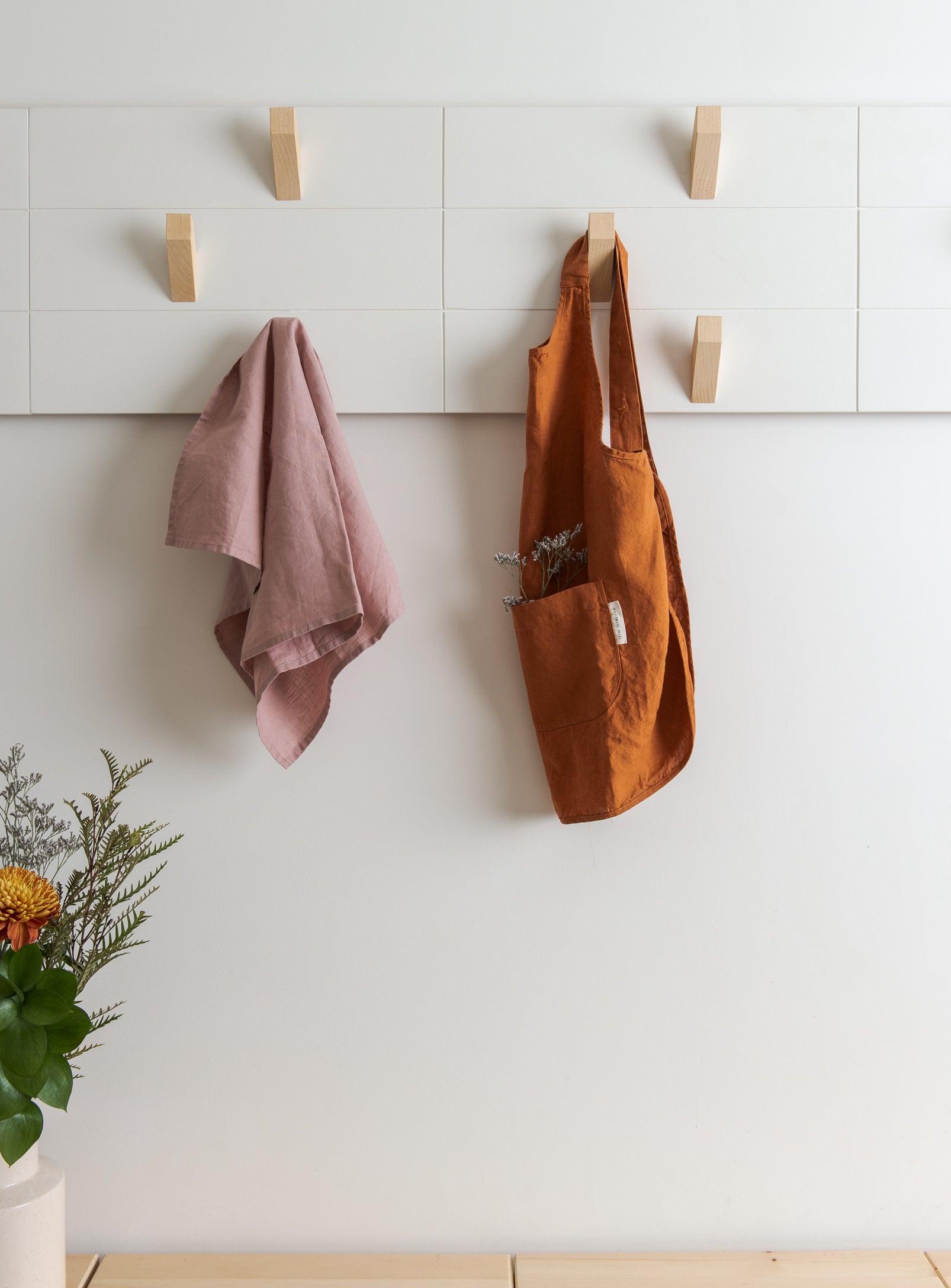 Linen Kids Apron - Burnt Orange