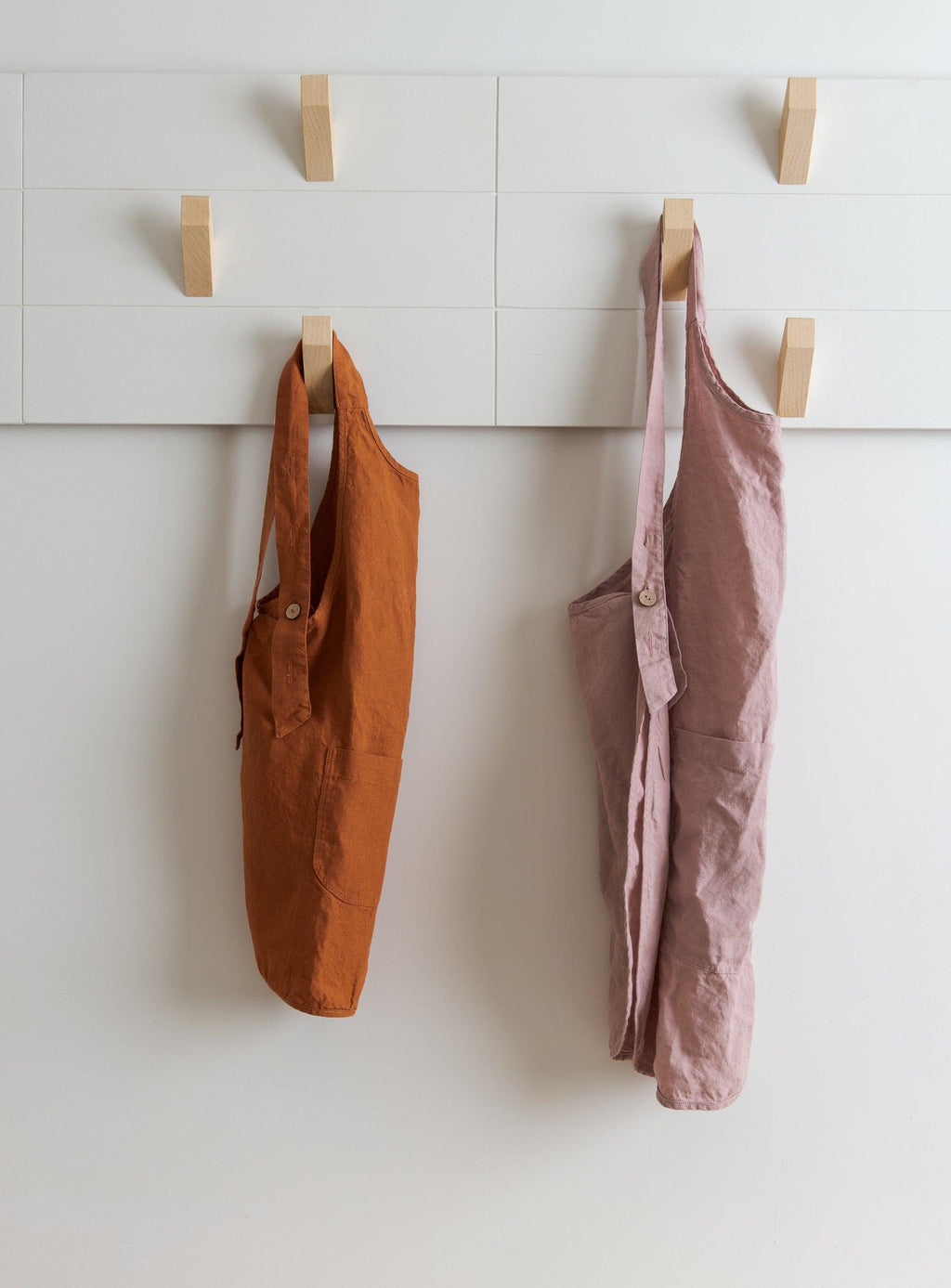 Linen Kids Apron - Burnt Orange
