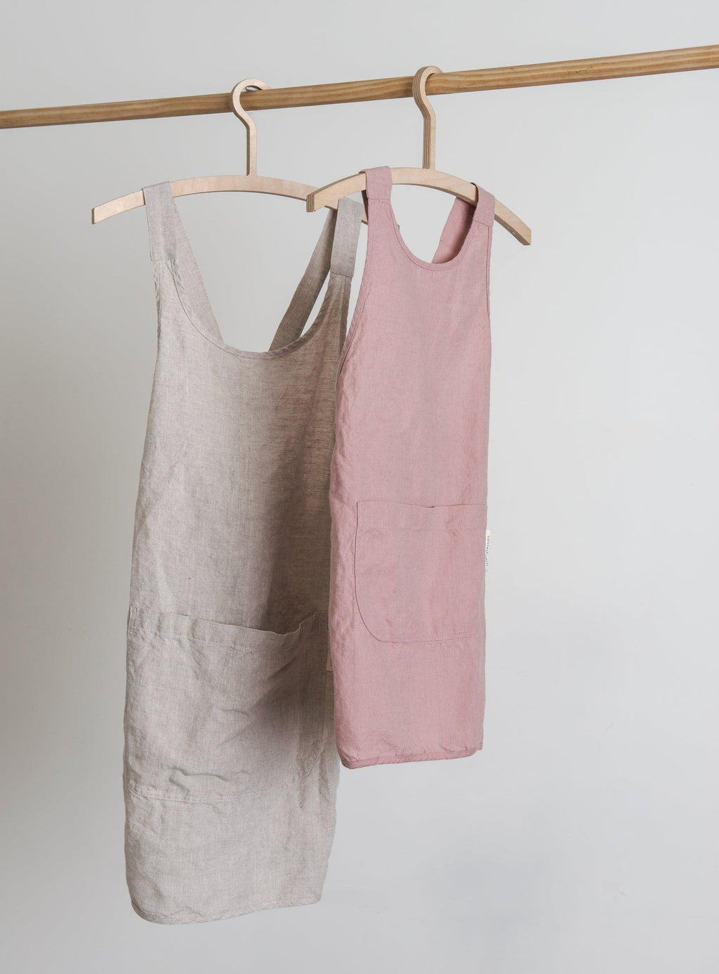 Linen Kids Apron - Dusty-pink