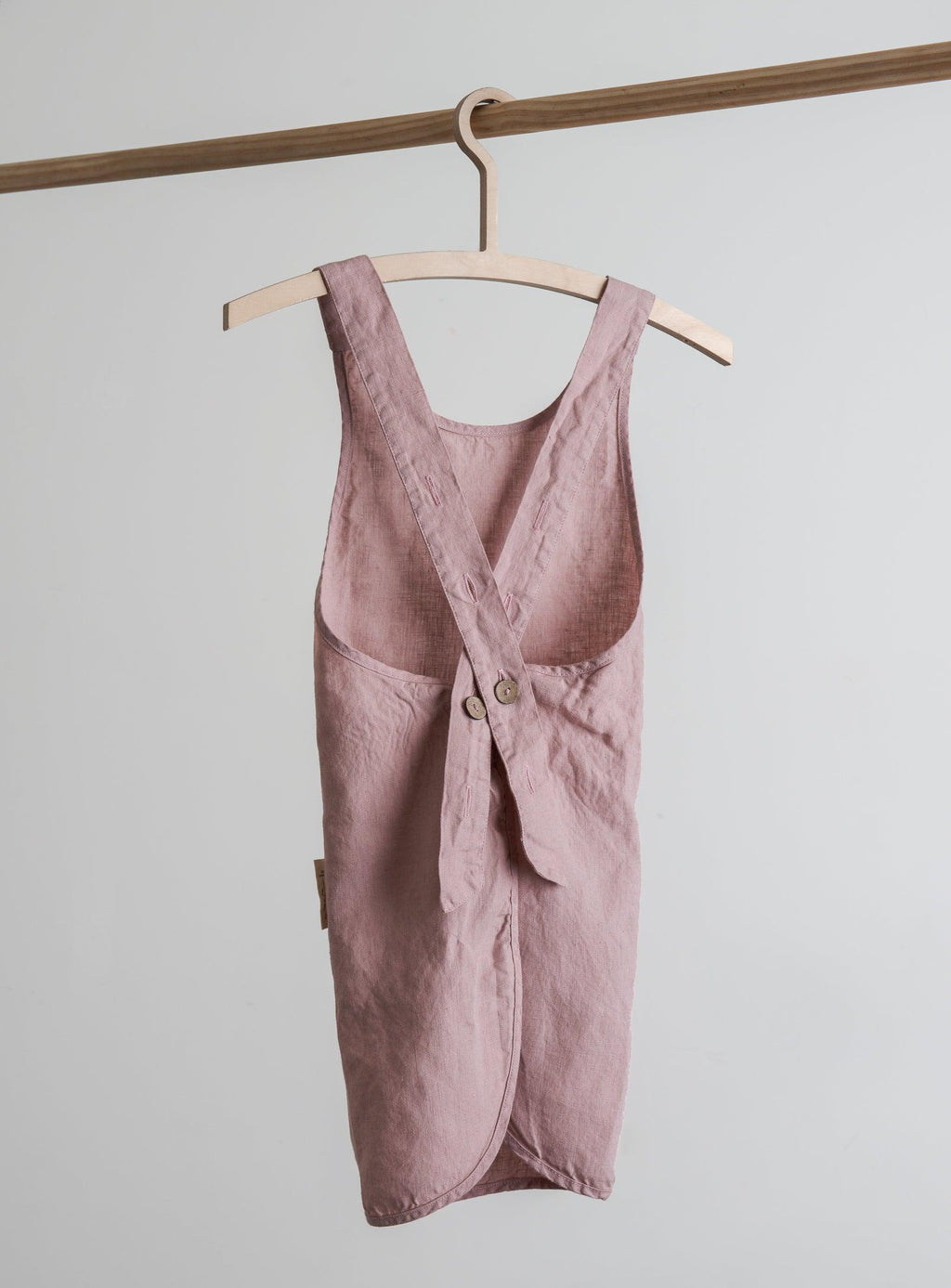 Linen Kids Apron - Dusty-pink