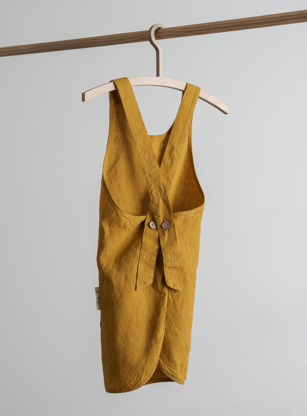 Linen Kids Apron - Ochre