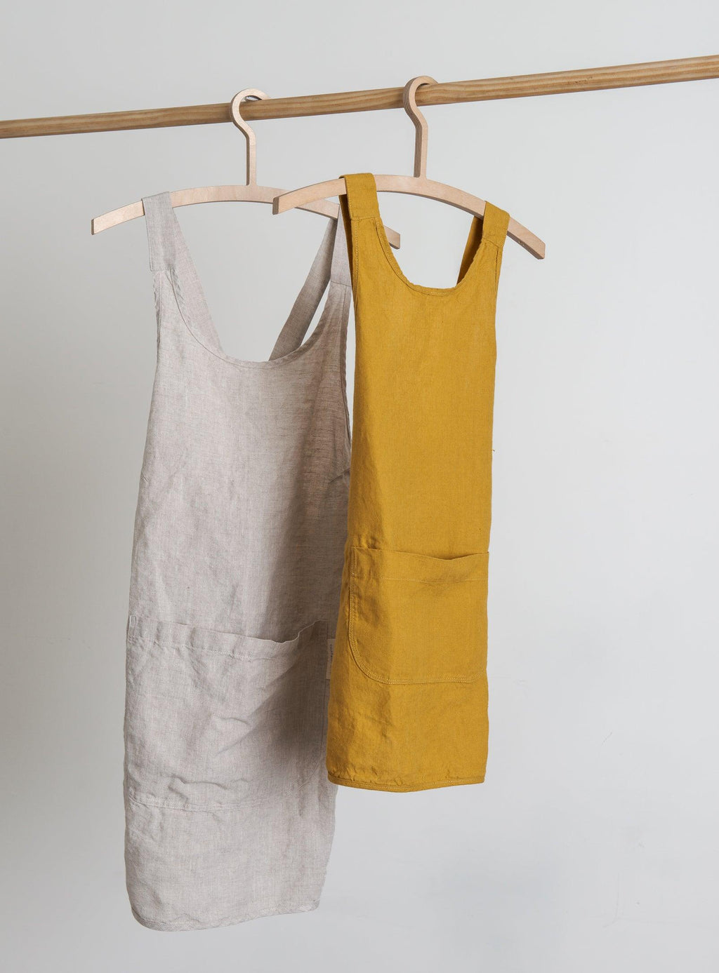 Linen Kids Apron - Ochre