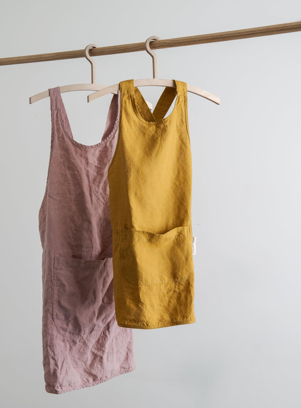 Linen Kids Apron - Ochre