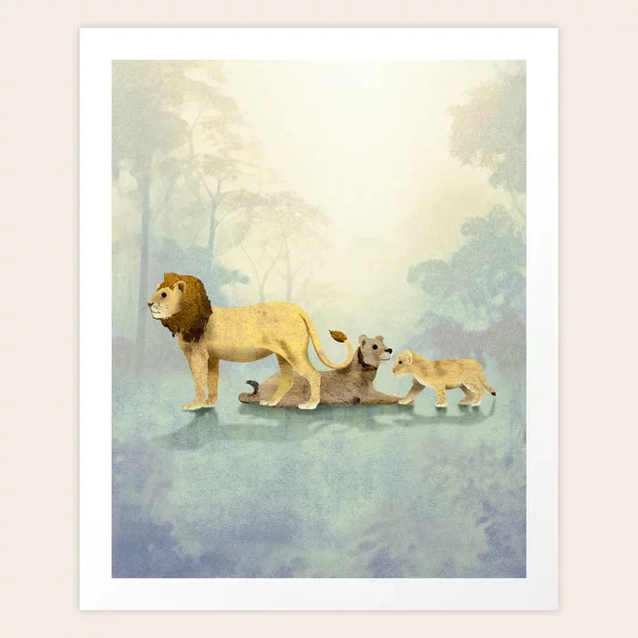 Impression d'art Lions dans la jungle