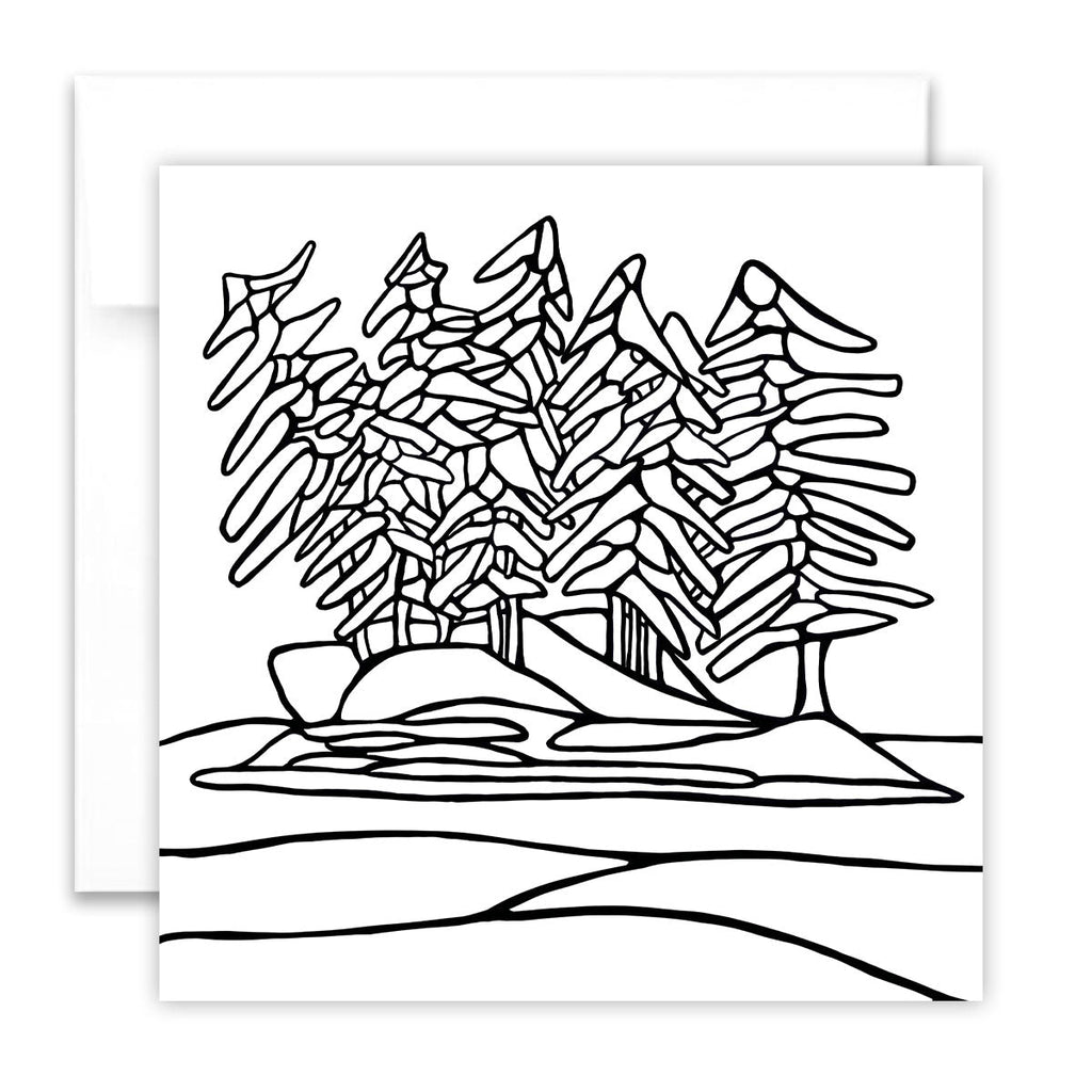 Colouring Greeting Card - Little Island