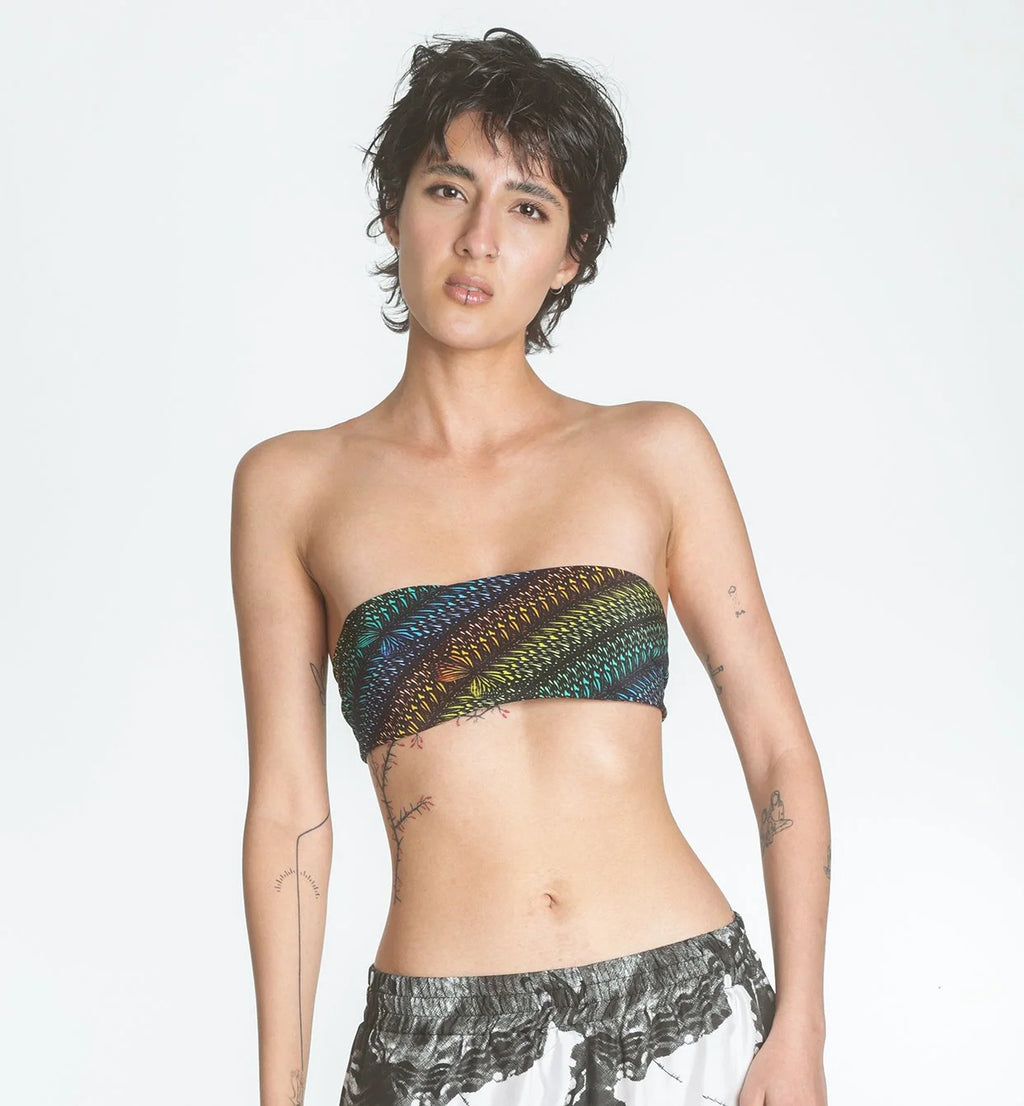 rainbow flutter stripe silk scarf