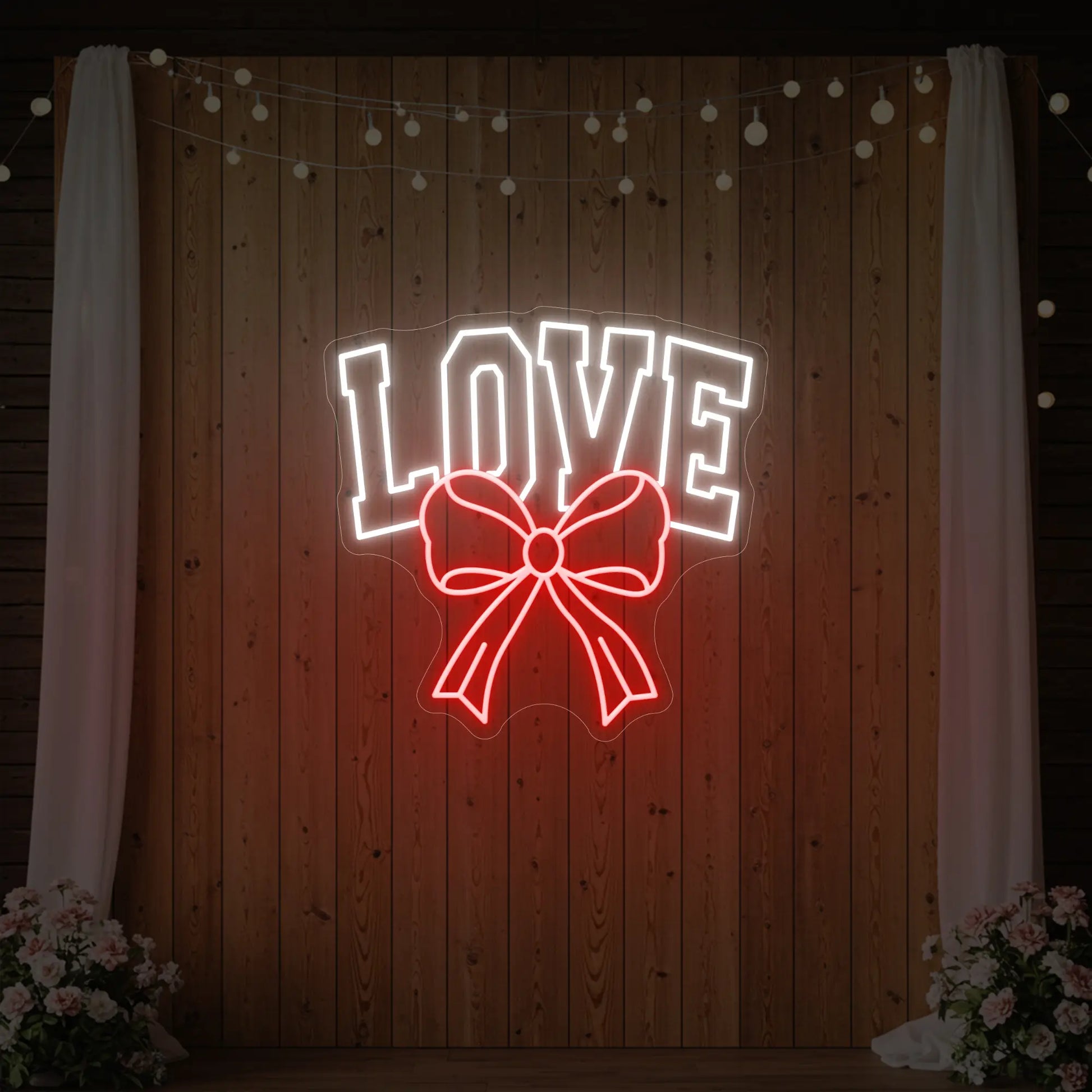 Love and Ribbon Neon Sign