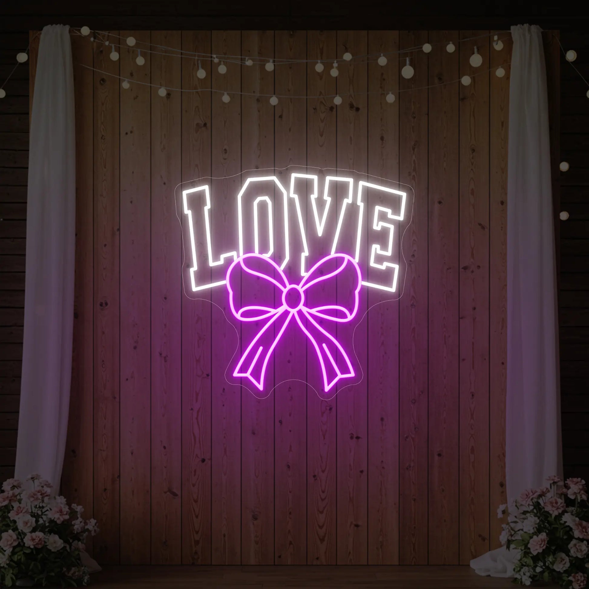 Love and Ribbon Neon Sign