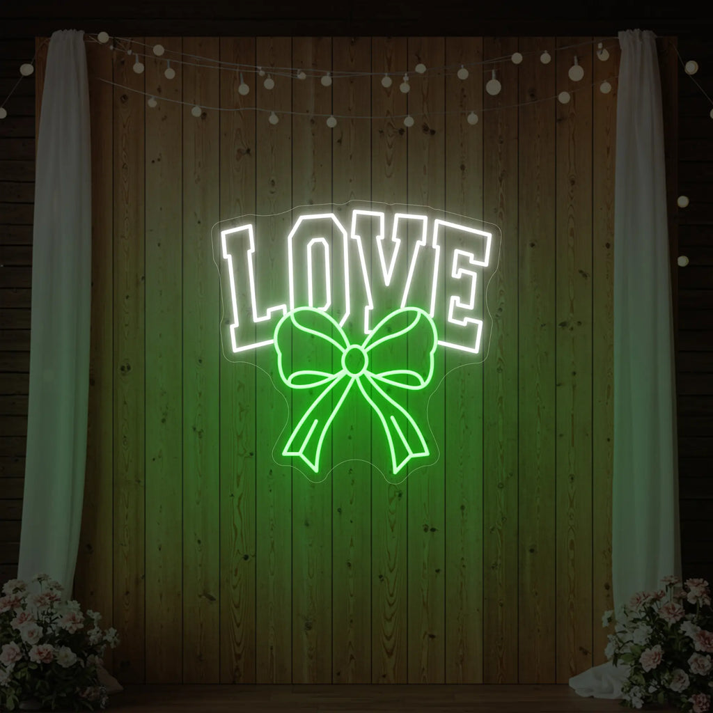 Love and Ribbon Neon Sign