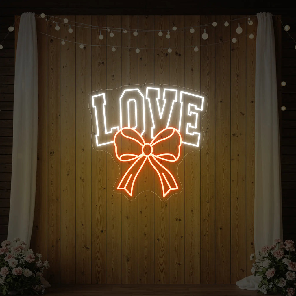 Love and Ribbon Neon Sign