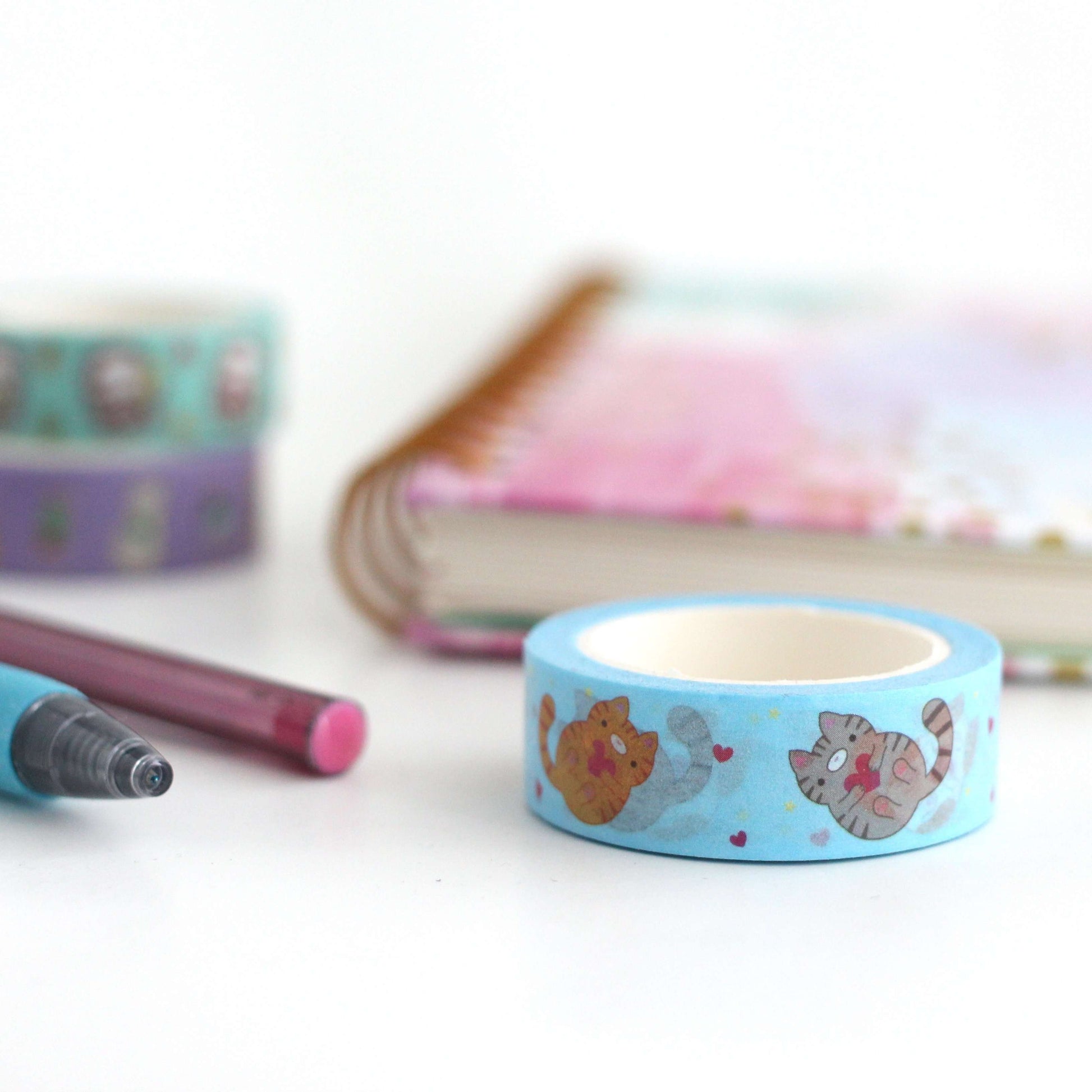 Love Cats Washi Tape - Cute Stationery - Kitten Washi Tape