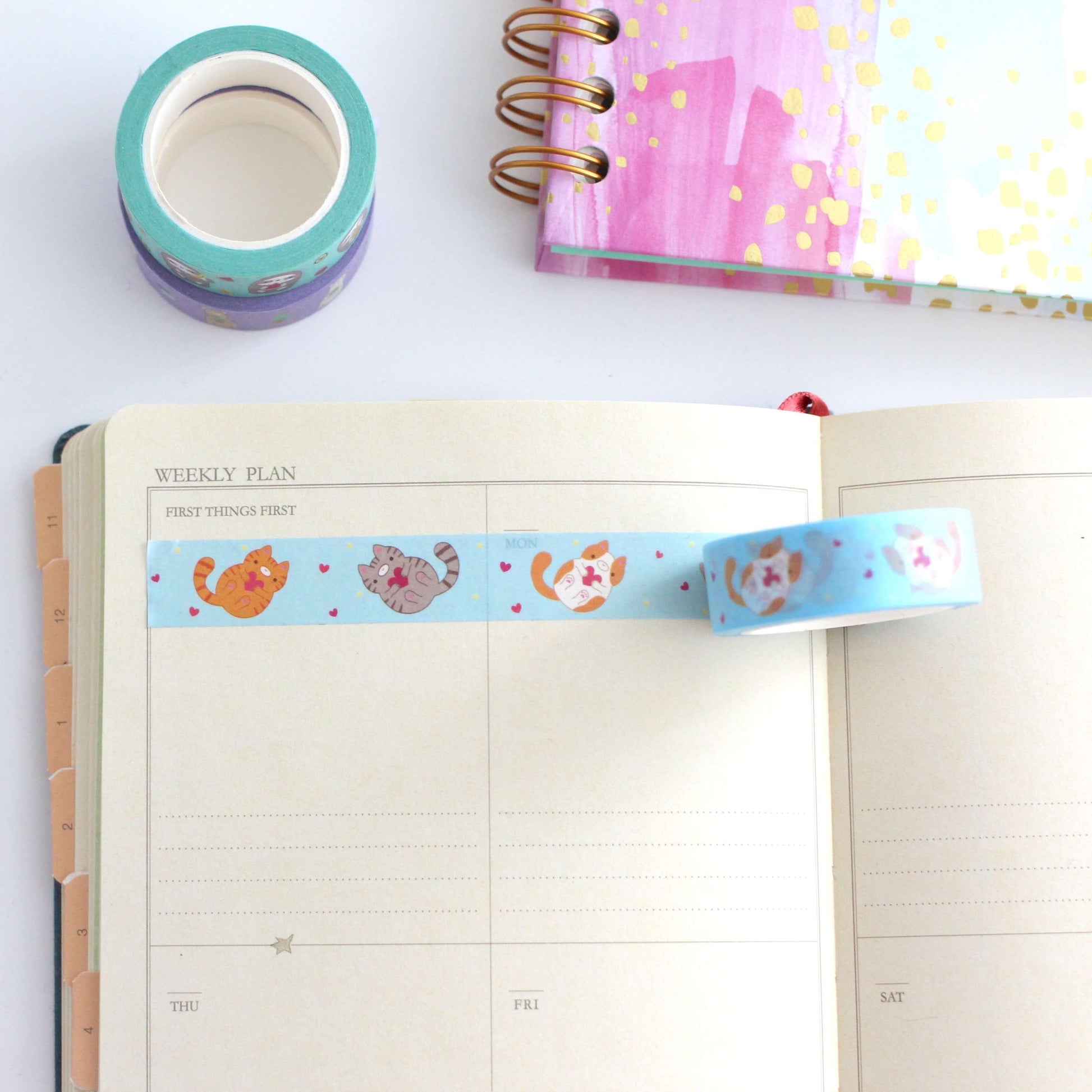 Love Cats Washi Tape - Cute Stationery - Kitten Washi Tape