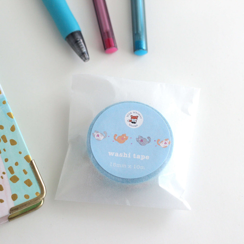 Ruban Washi Chats Amoureux - Papeterie Mignonne - Ruban Washi Chaton