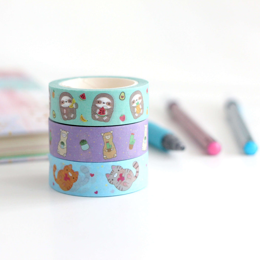 Ruban Washi Chats Amoureux - Papeterie Mignonne - Ruban Washi Chaton